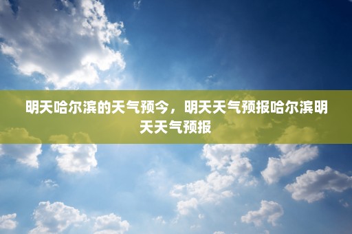 明天哈尔滨的天气预今	，明天天气预报哈尔滨明天天气预报