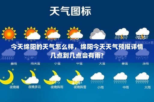 今天绵阳的天气怎么样	，绵阳今天天气预报详情几点到几点会有雨?