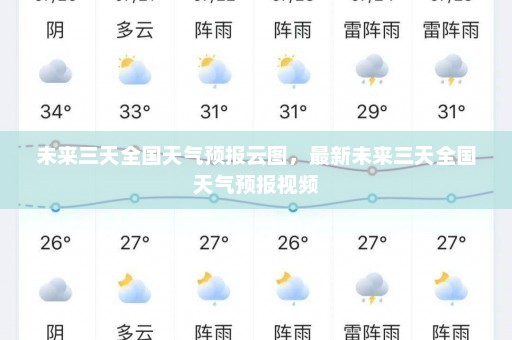 未来三天全国天气预报云图	，最新未来三天全国天气预报视频