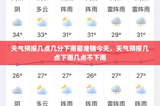 天气预报几点几分下雨最准确今天，天气预报几点下雨几点不下雨