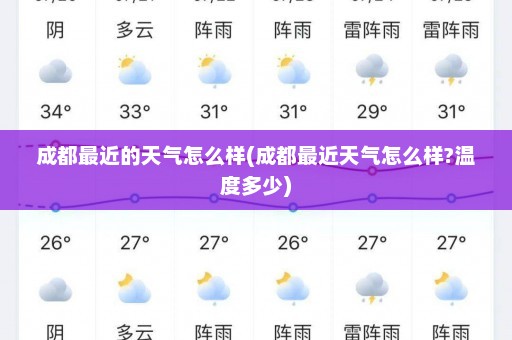 成都最近的天气怎么样(成都最近天气怎么样?温度多少)