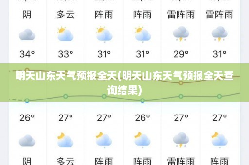 明天山东天气预报全天(明天山东天气预报全天查询结果)