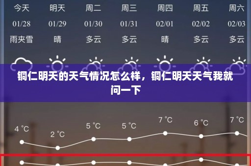 铜仁明天的天气情况怎么样	，铜仁明天天气我就问一下