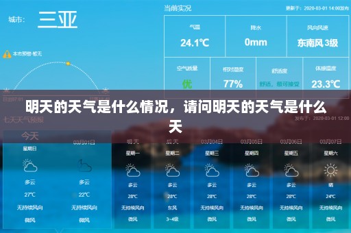 明天的天气是什么情况，请问明天的天气是什么天