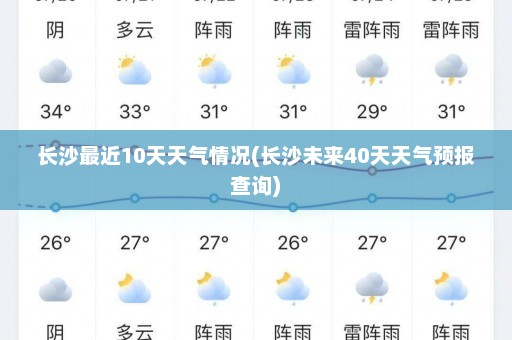 长沙最近10天天气情况(长沙未来40天天气预报查询)