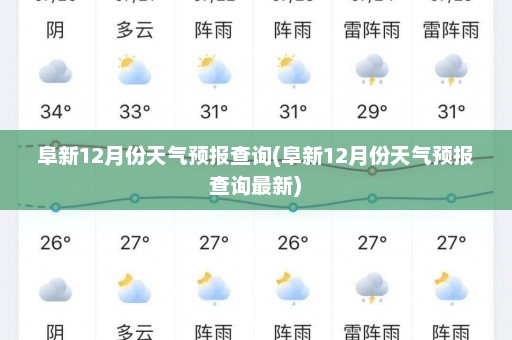 阜新12月份天气预报查询(阜新12月份天气预报查询最新)