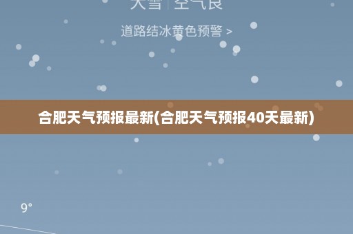 合肥天气预报最新(合肥天气预报40天最新)