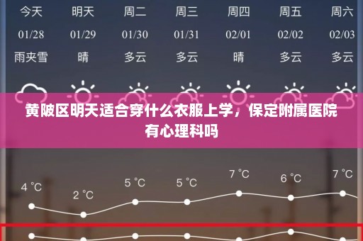 黄陂区明天适合穿什么衣服上学，保定附属医院有心理科吗