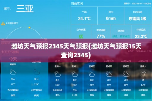 潍坊天气预报2345天气预报(潍坊天气预报15天查询2345)