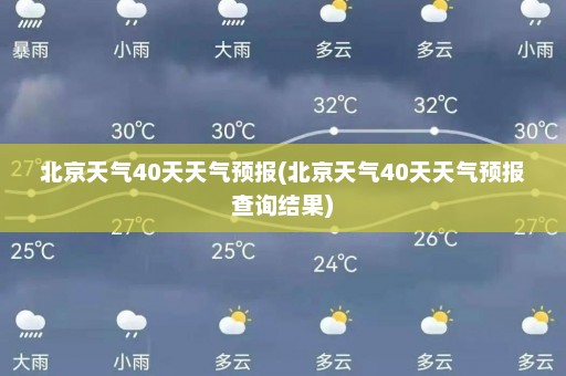 北京天气40天天气预报(北京天气40天天气预报查询结果)