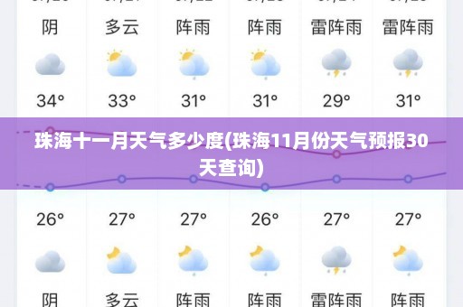 珠海十一月天气多少度(珠海11月份天气预报30天查询)