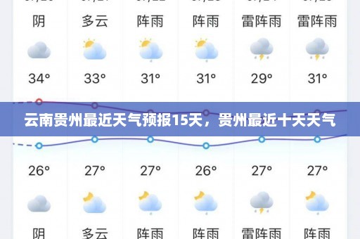 云南贵州最近天气预报15天	，贵州最近十天天气