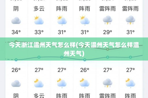 今天浙江温州天气怎么样(今天温州天气怎么样温州天气)