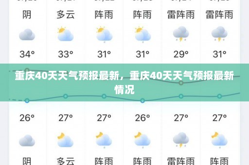 重庆40天天气预报最新，重庆40天天气预报最新情况