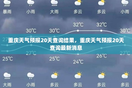 重庆天气预报20天查询结果，重庆天气预报20天查询最新消息