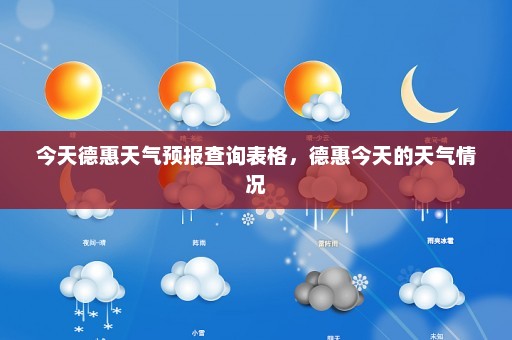 今天德惠天气预报查询表格	，德惠今天的天气情况