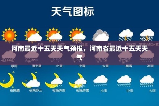 河南最近十五天天气预报，河南省最近十五天天气