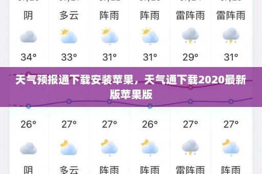 天气预报通下载安装苹果，天气通下载2020最新版苹果版