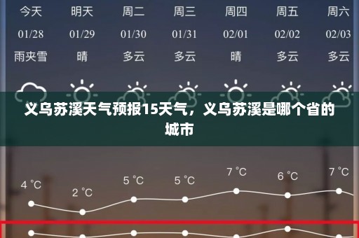 义乌苏溪天气预报15天气，义乌苏溪是哪个省的城市