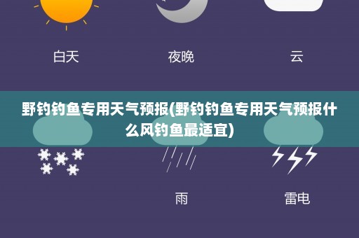 野钓钓鱼专用天气预报(野钓钓鱼专用天气预报什么风钓鱼最适宜)