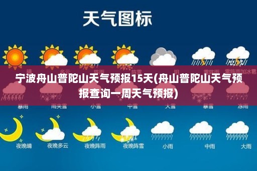 宁波舟山普陀山天气预报15天(舟山普陀山天气预报查询一周天气预报)