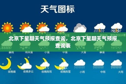 北京下星期天气预报查询，北京下星期天气预报查询表