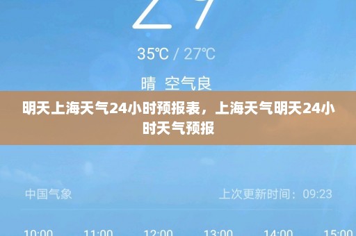 明天上海天气24小时预报表，上海天气明天24小时天气预报