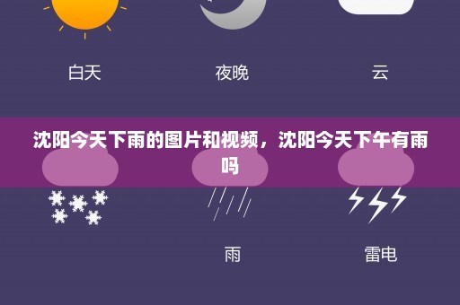 沈阳今天下雨的图片和视频	，沈阳今天下午有雨吗