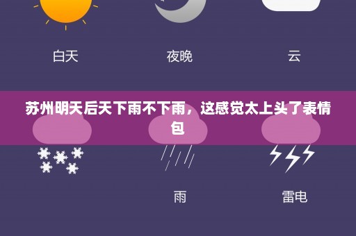 苏州明天后天下雨不下雨，这感觉太上头了表情包