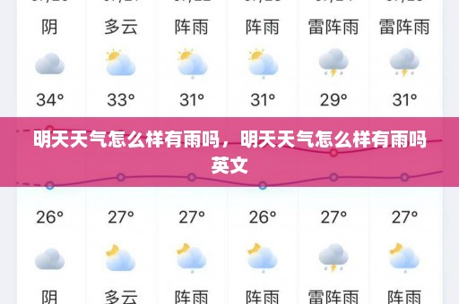 明天天气怎么样有雨吗，明天天气怎么样有雨吗英文