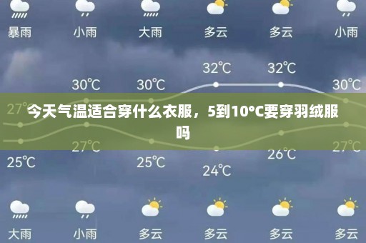 今天气温适合穿什么衣服	，5到10℃要穿羽绒服吗