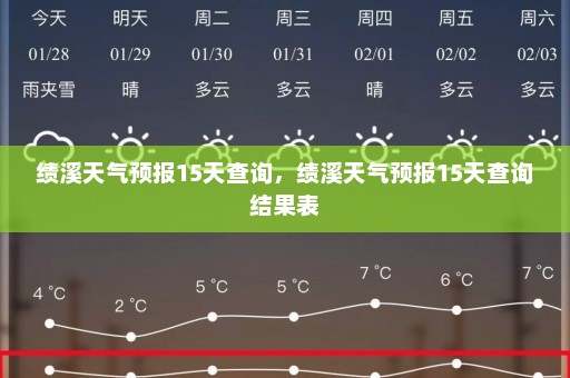 绩溪天气预报15天查询，绩溪天气预报15天查询结果表