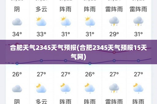 合肥天气2345天气预报(合肥2345天气预报15天气网)