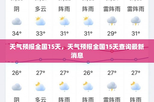 天气预报全国15天	，天气预报全国15天查询最新消息