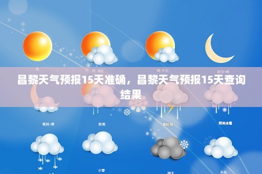 昌黎天气预报15天准确，昌黎天气预报15天查询结果