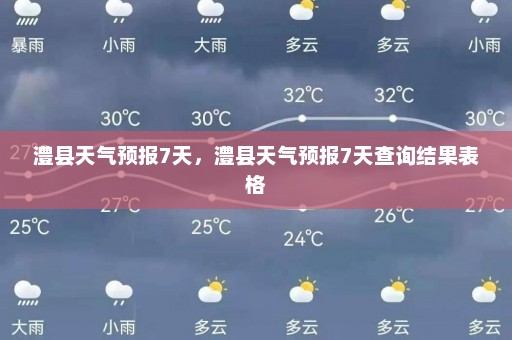 澧县天气预报7天，澧县天气预报7天查询结果表格