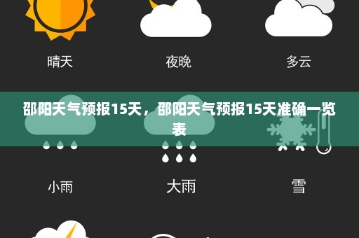 邵阳天气预报15天，邵阳天气预报15天准确一览表