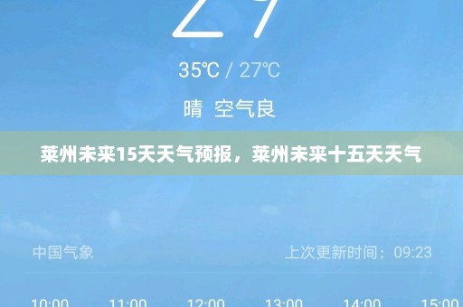 莱州未来15天天气预报	，莱州未来十五天天气