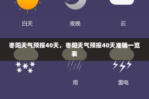 枣阳天气预报40天	，枣阳天气预报40天准确一览表