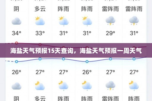 海盐天气预报15天查询，海盐天气预报一周天气