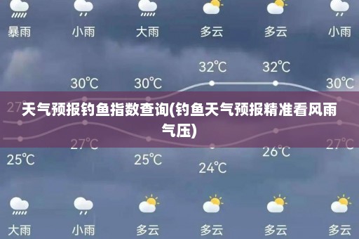 天气预报钓鱼指数查询(钓鱼天气预报精准看风雨气压)